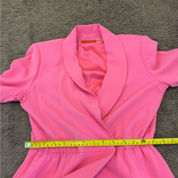 Alice + Olivia Pink Peplum Blazer Cinched Waist Wrap Size M - Picture 9 of 11